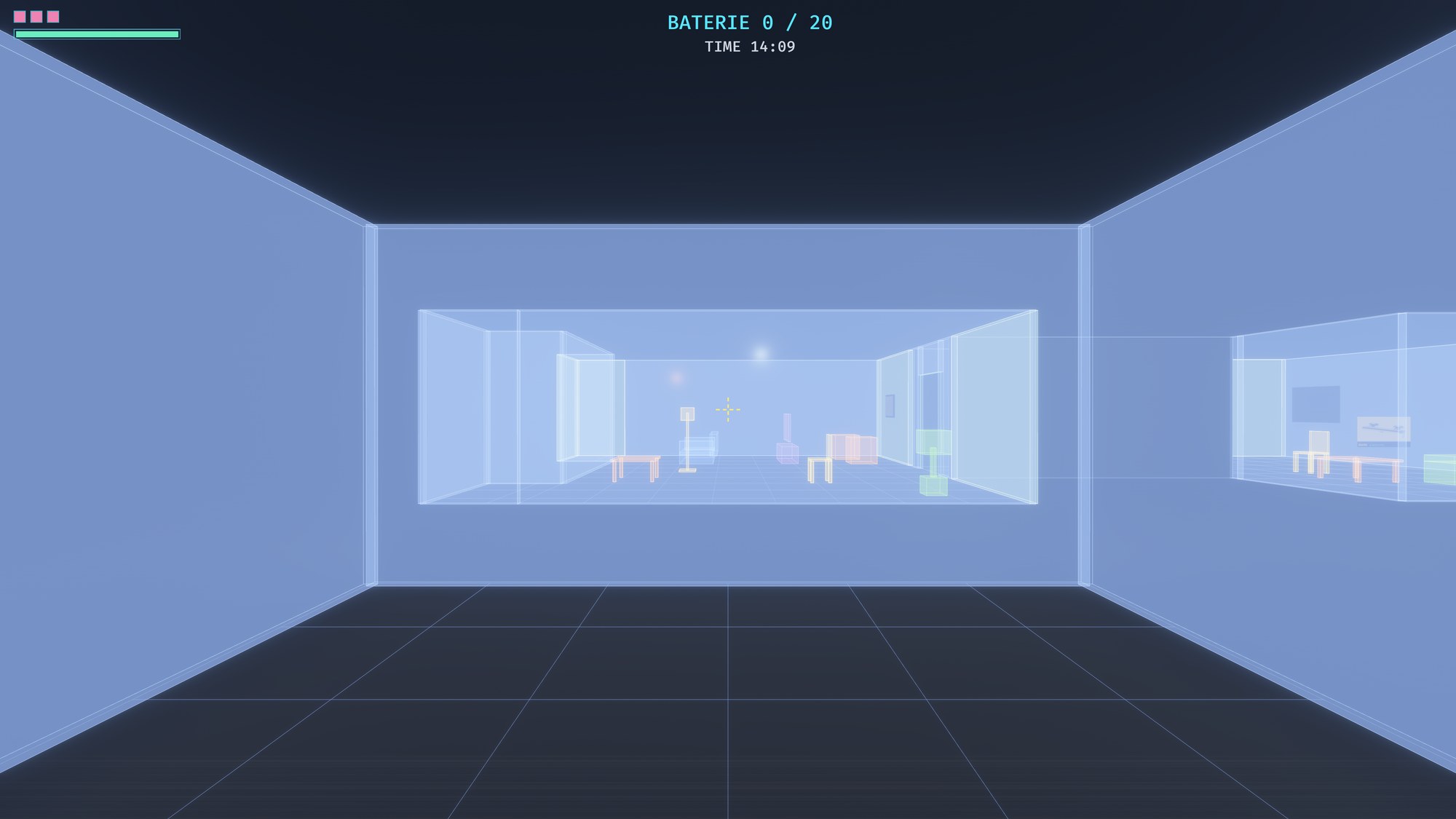 PRISMATIX — wnętrze pomieszczenia z meblami do dezintegracji